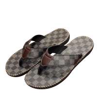 Beach fashion men's slippers casual leather summer flip-flops men's shoes